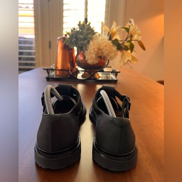 Vintage Timberland Gray Leather Fisherman Sandals 7.5 Y2K Minimalist Utility - Picture 3 of 14